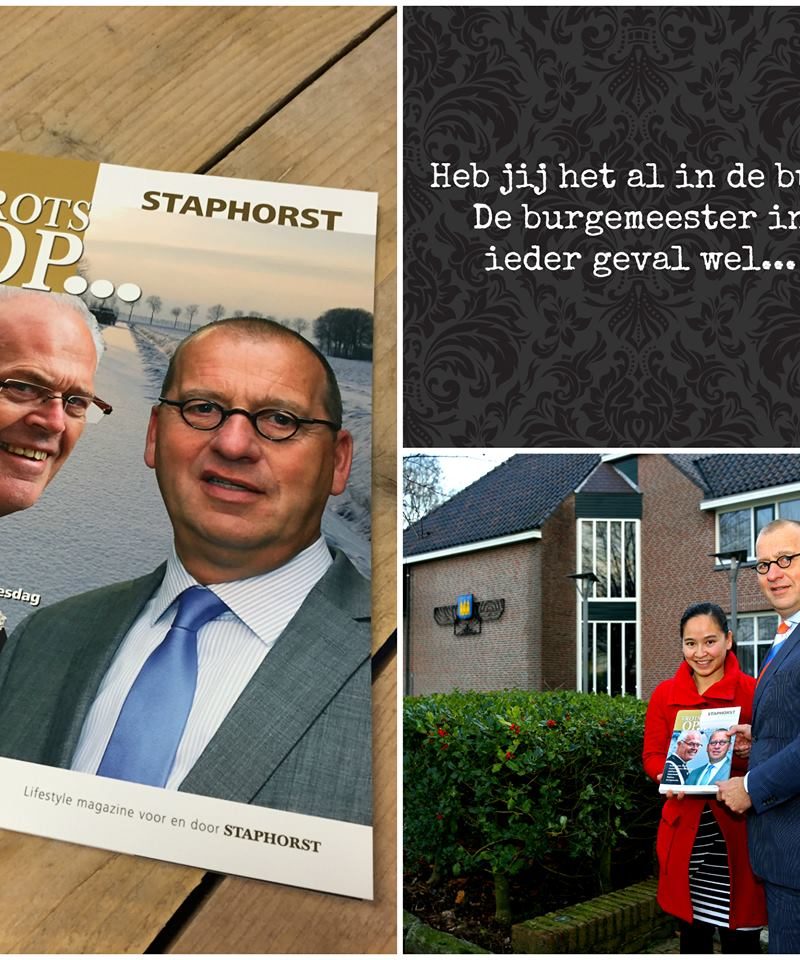 Overhandiging van de Trots op Staphorst aan de burgemeester